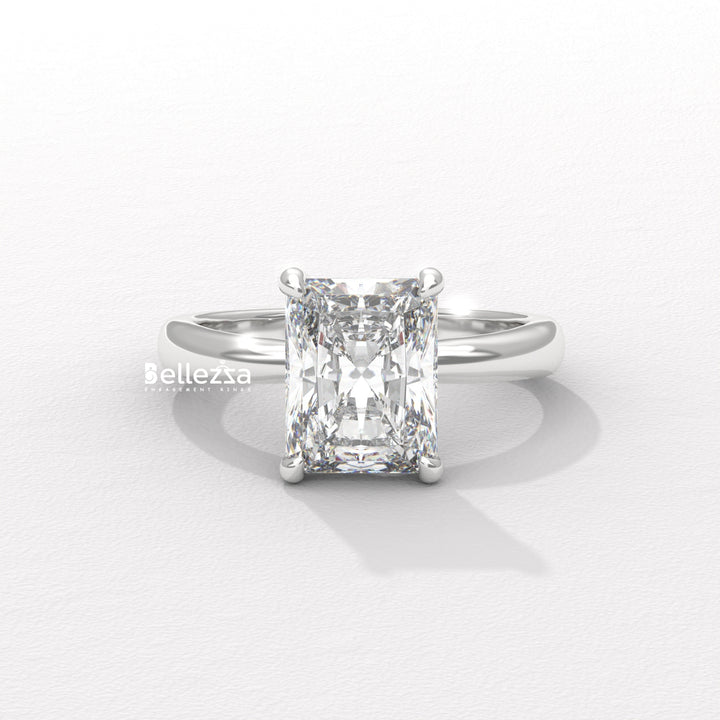 1.50-2.50CT Radiant  Cut Hidden Halo Lab Grown Engagement Ring