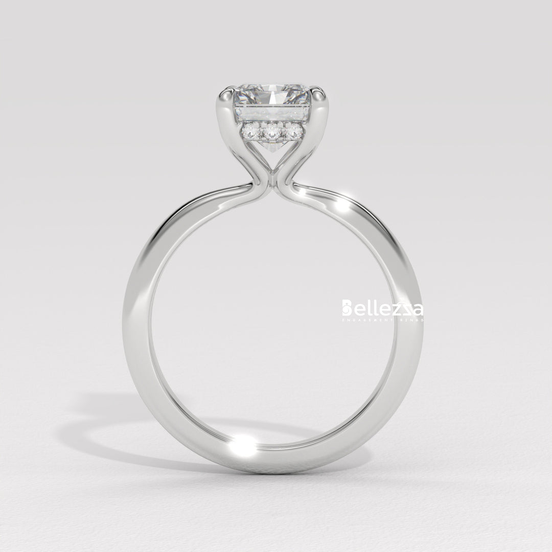 2.0-2.50CT Radiant Cut Hidden Halo Lab Grown Engagement Ring