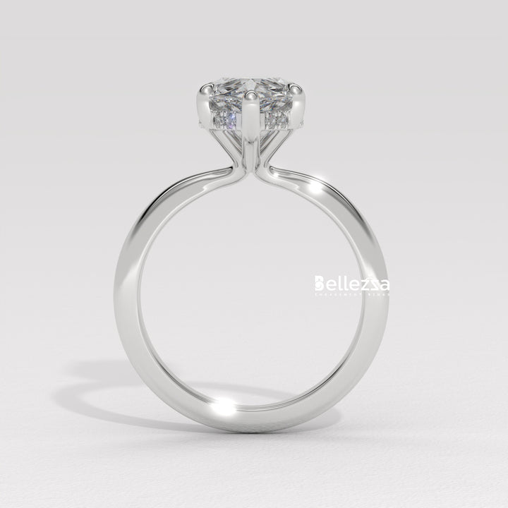 1.50-2.50CT Pear Cut Hidden Halo Lab Grown Engagement Ring