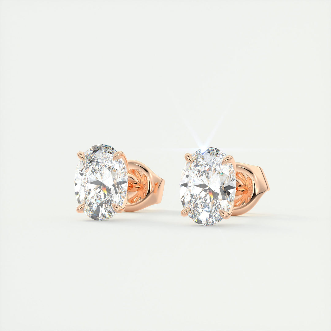 1.0 CT Oval Solitaire G/VS Lab Grown Diamond Earrings