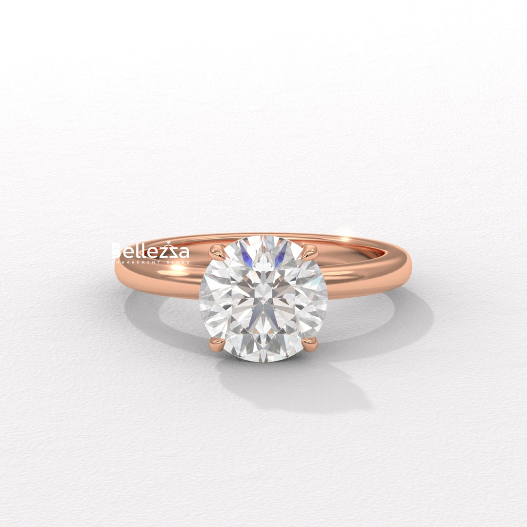 1.50-2.50CT Round Cut Hidden Diamond Lab Grown Engagement Ring