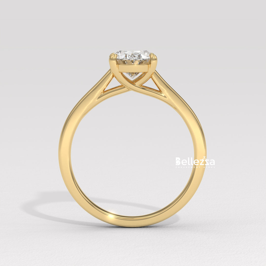 1.0-2.0CT Oval Diamond Solitaire Setting Lab Grown Engagement Ring