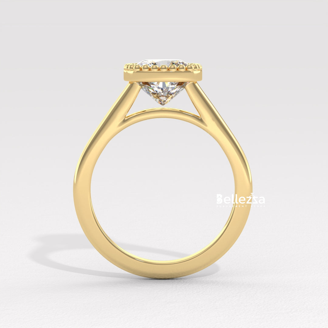 1.50-2.50CT Oval Diamond Vintage Bezel Setting Lab Grown Engagement Ring