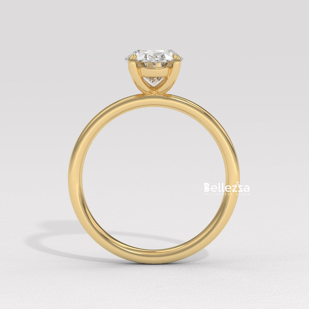 1.50-2.50CT Oval Diamond Solitaire Setting Lab Grown Engagement Ring