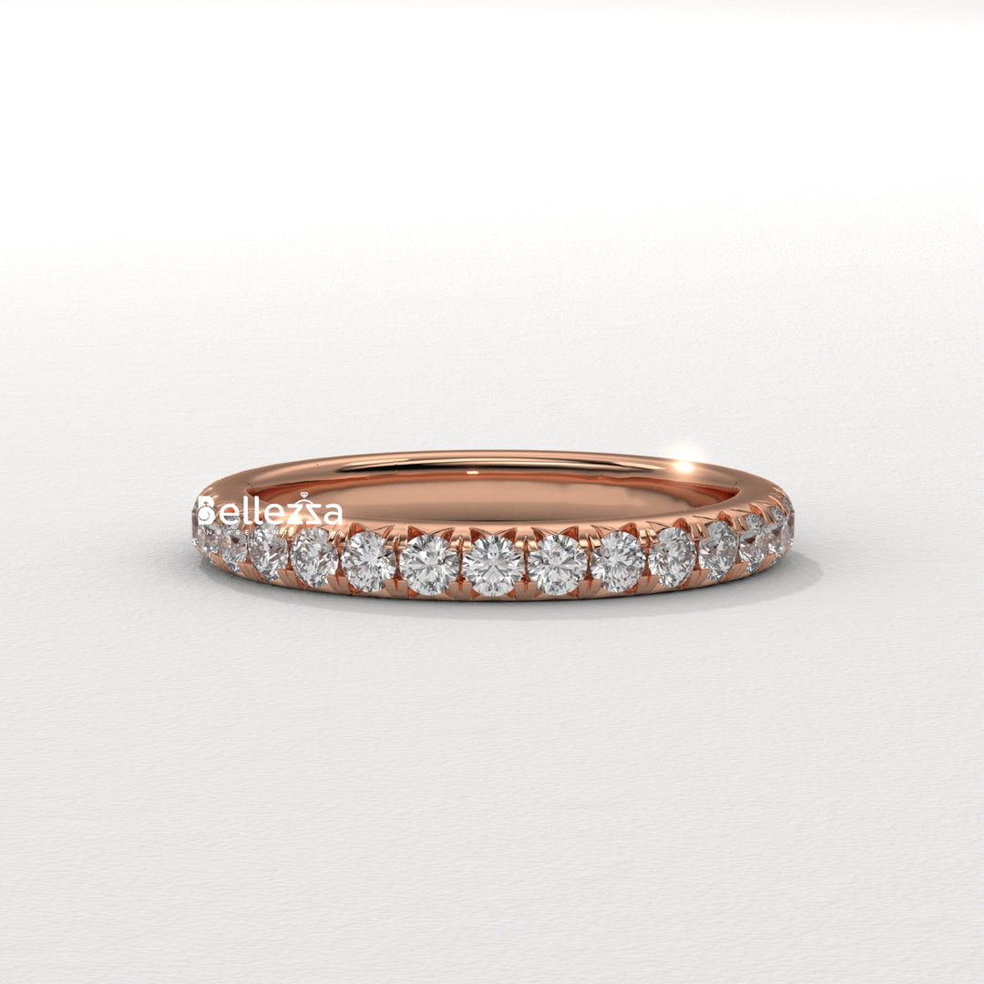 Round Dimaond Pave Setting Eternity Lab Grown Wedding Band