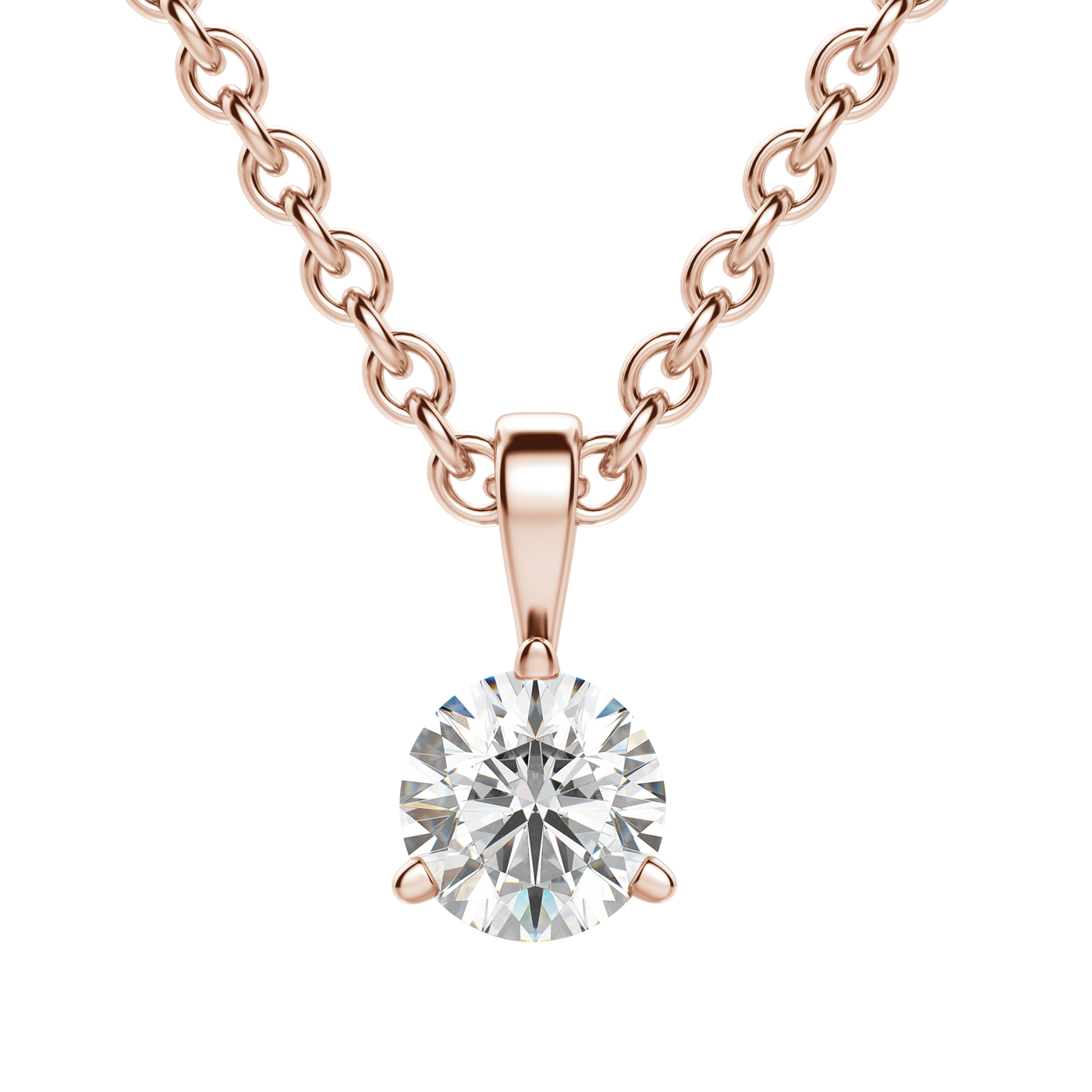 0.25 CT- 1.50 CT Round Solitaire F/VS Lab Grown Diamond Necklace