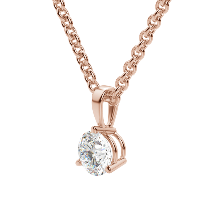0.25 CT- 1.50 CT Round Solitaire F/VS Lab Grown Diamond Necklace