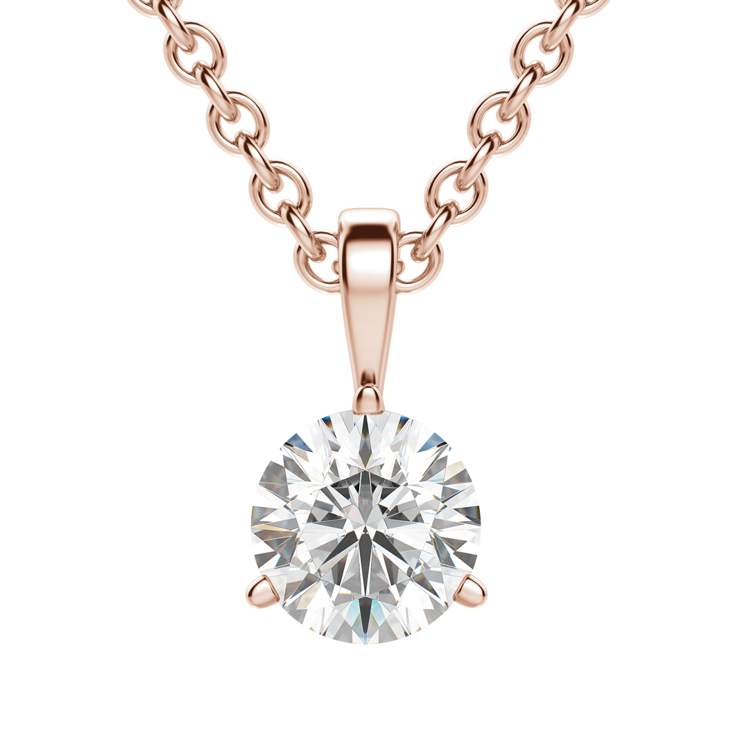 0.25 CT- 1.50 CT Round Solitaire F/VS Lab Grown Diamond Necklace
