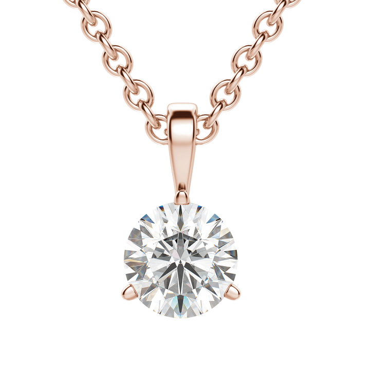 0.25 CT- 1.50 CT Round Solitaire F/VS Lab Grown Diamond Necklace