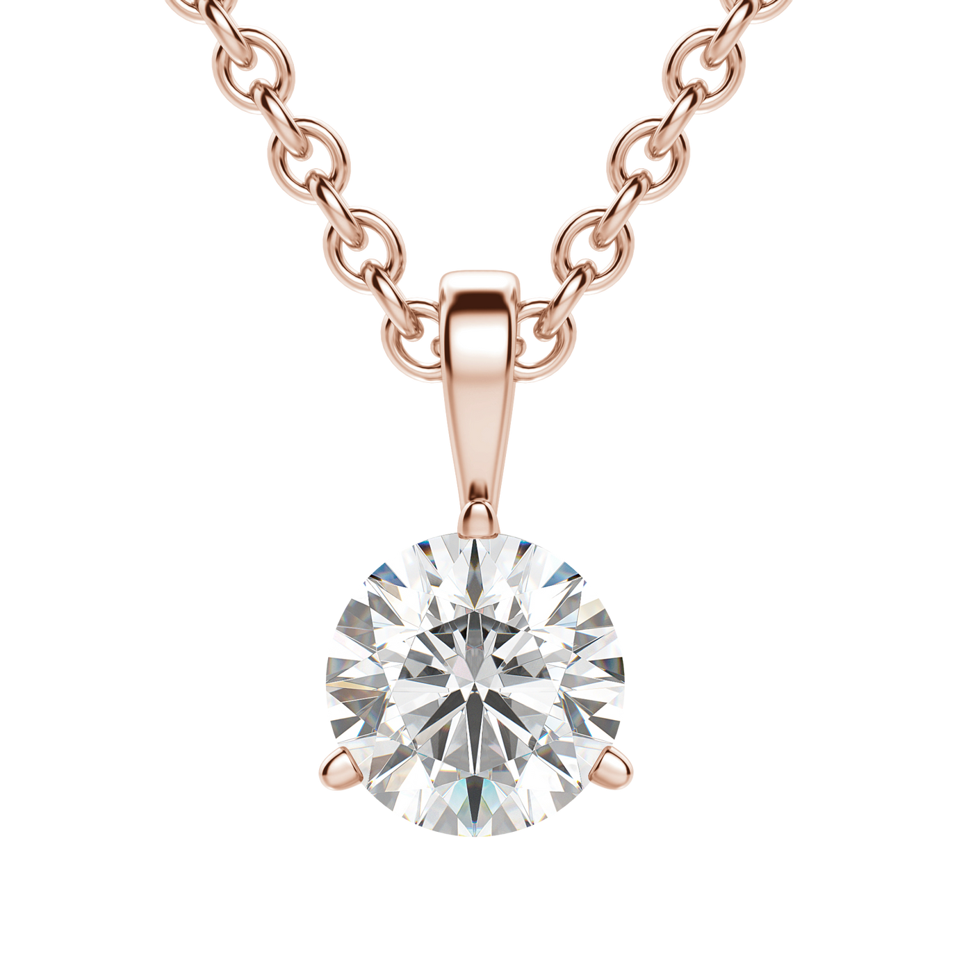 0.25 CT- 1.50 CT Round Solitaire F/VS Lab Grown Diamond Necklace