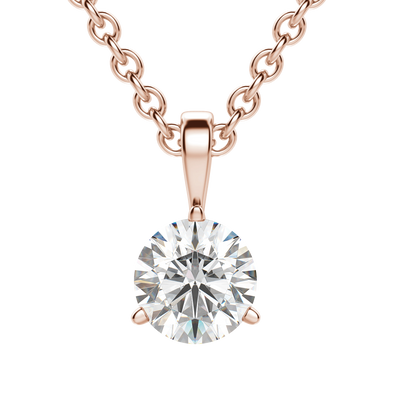 0.25 CT- 1.50 CT Round Solitaire F/VS Lab Grown Diamond Necklace