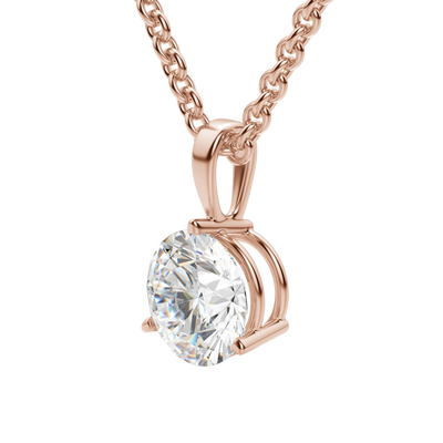 0.25 CT- 1.50 CT Round Solitaire F/VS Lab Grown Diamond Necklace