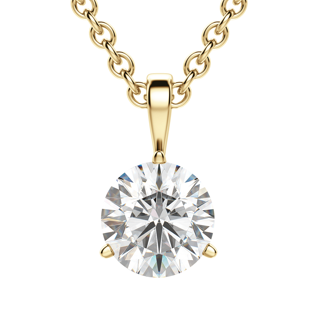 0.25 CT- 1.50 CT Round Solitaire F/VS Lab Grown Diamond Necklace