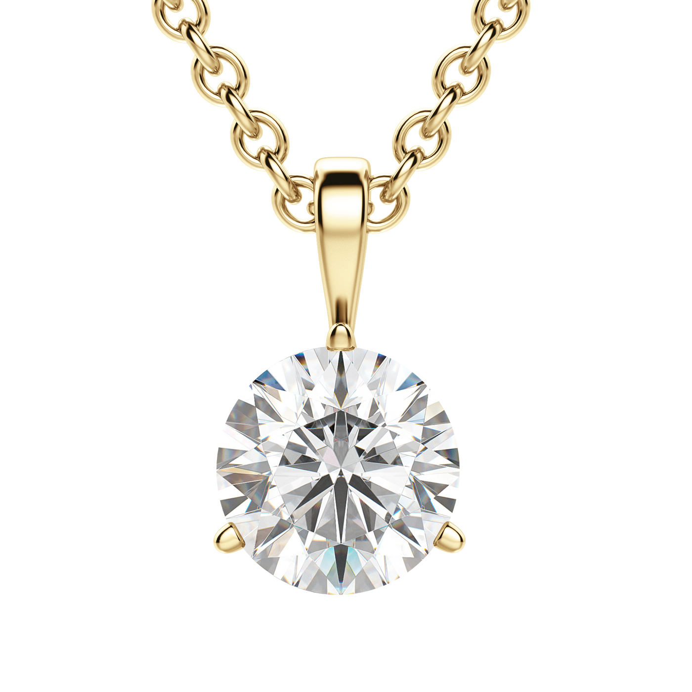 0.25 CT- 1.50 CT Round Solitaire F/VS Lab Grown Diamond Necklace