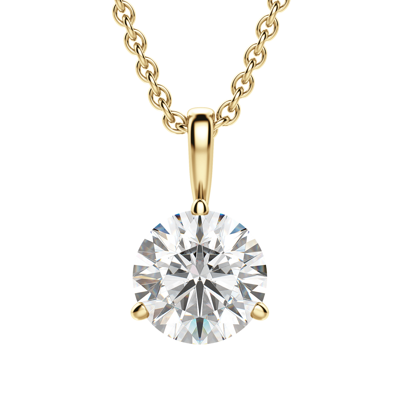 0.25 CT- 1.50 CT Round Solitaire F/VS Lab Grown Diamond Necklace