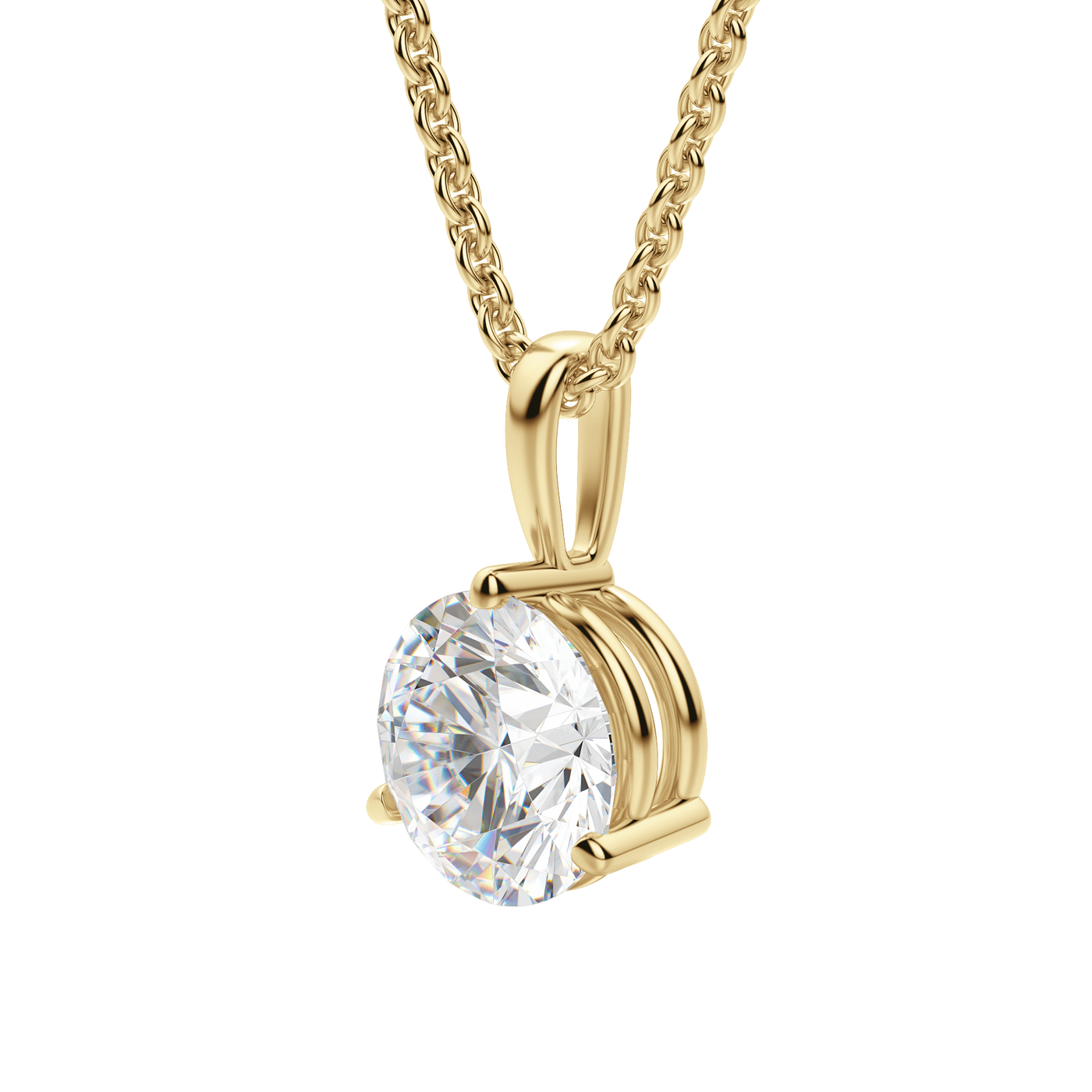 0.25 CT- 1.50 CT Round Solitaire F/VS Lab Grown Diamond Necklace