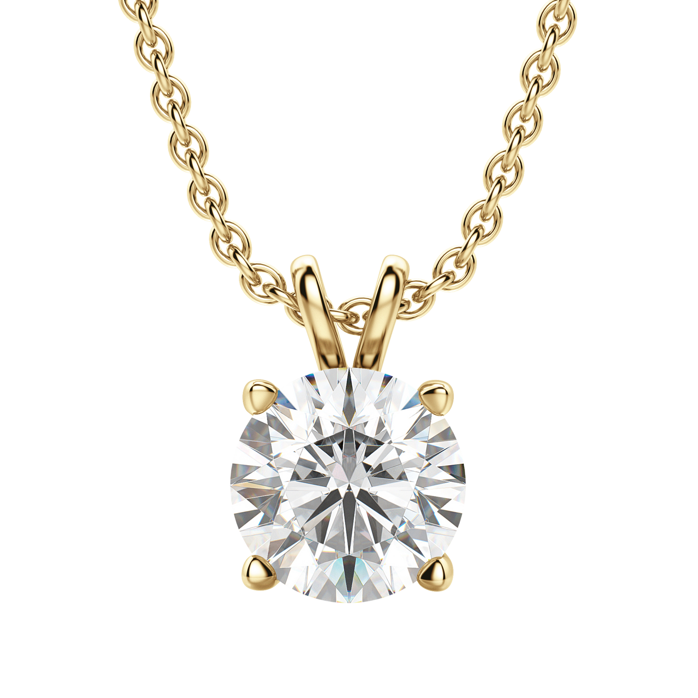 0.25-1.0 CT Round Solitaire F/VS Lab Grown Diamond Necklace