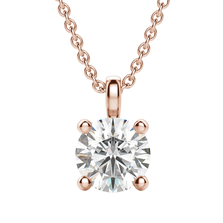 0.25 CT-1.50 CT Round Solitaire F/VS Lab Grown Diamond Necklace