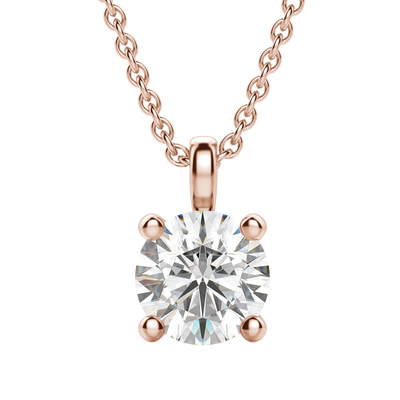 0.25 CT-1.50 CT Round Solitaire F/VS Lab Grown Diamond Necklace