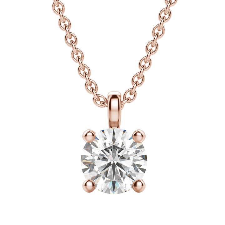 0.25 CT-1.50 CT Round Solitaire F/VS Lab Grown Diamond Necklace