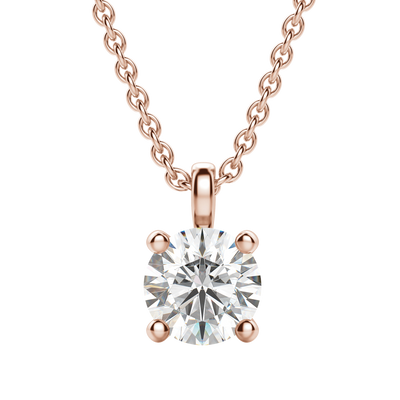 0.25 CT-1.50 CT Round Solitaire F/VS Lab Grown Diamond Necklace