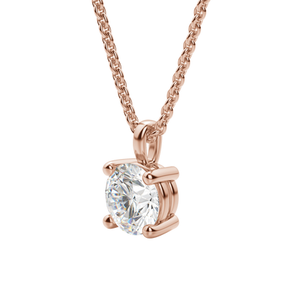 0.25 CT-1.50 CT Round Solitaire F/VS Lab Grown Diamond Necklace