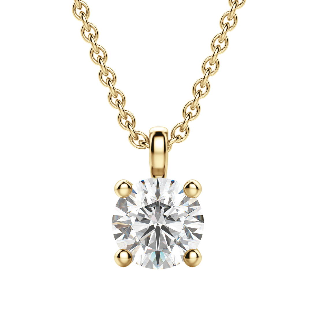 0.25 CT-1.50 CT Round Solitaire F/VS Lab Grown Diamond Necklace