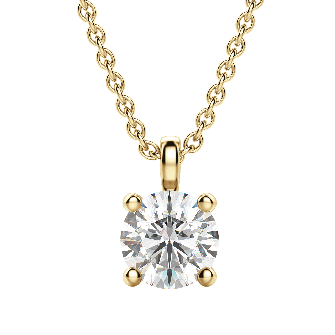 0.25 CT-1.50 CT Round Solitaire F/VS Lab Grown Diamond Necklace