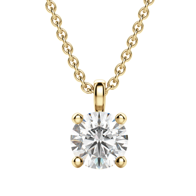 0.25 CT-1.50 CT Round Solitaire F/VS Lab Grown Diamond Necklace