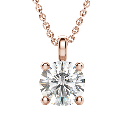 0.25-1.5 CT Round Solitaire F/VS Lab Grown Diamond Necklace