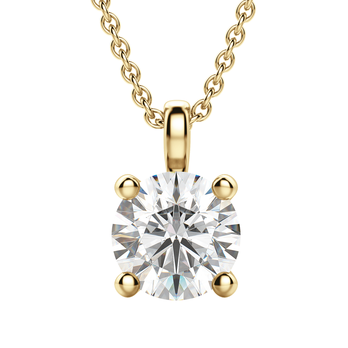 0.25 CT-1.50 CT Round Solitaire F/VS Lab Grown Diamond Necklace