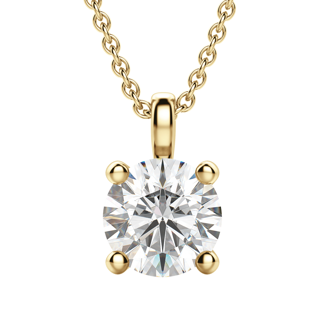 0.25-1.5 CT Round Solitaire F/VS Lab Grown Diamond Necklace