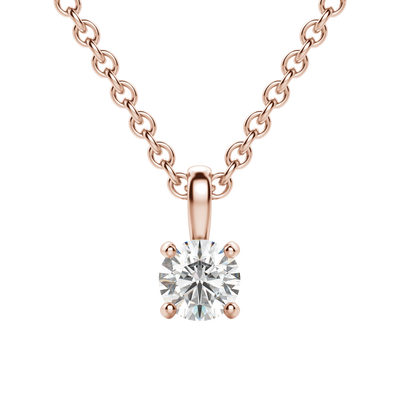 0.25 CT-1.50 CT Round Solitaire F/VS Lab Grown Diamond Necklace