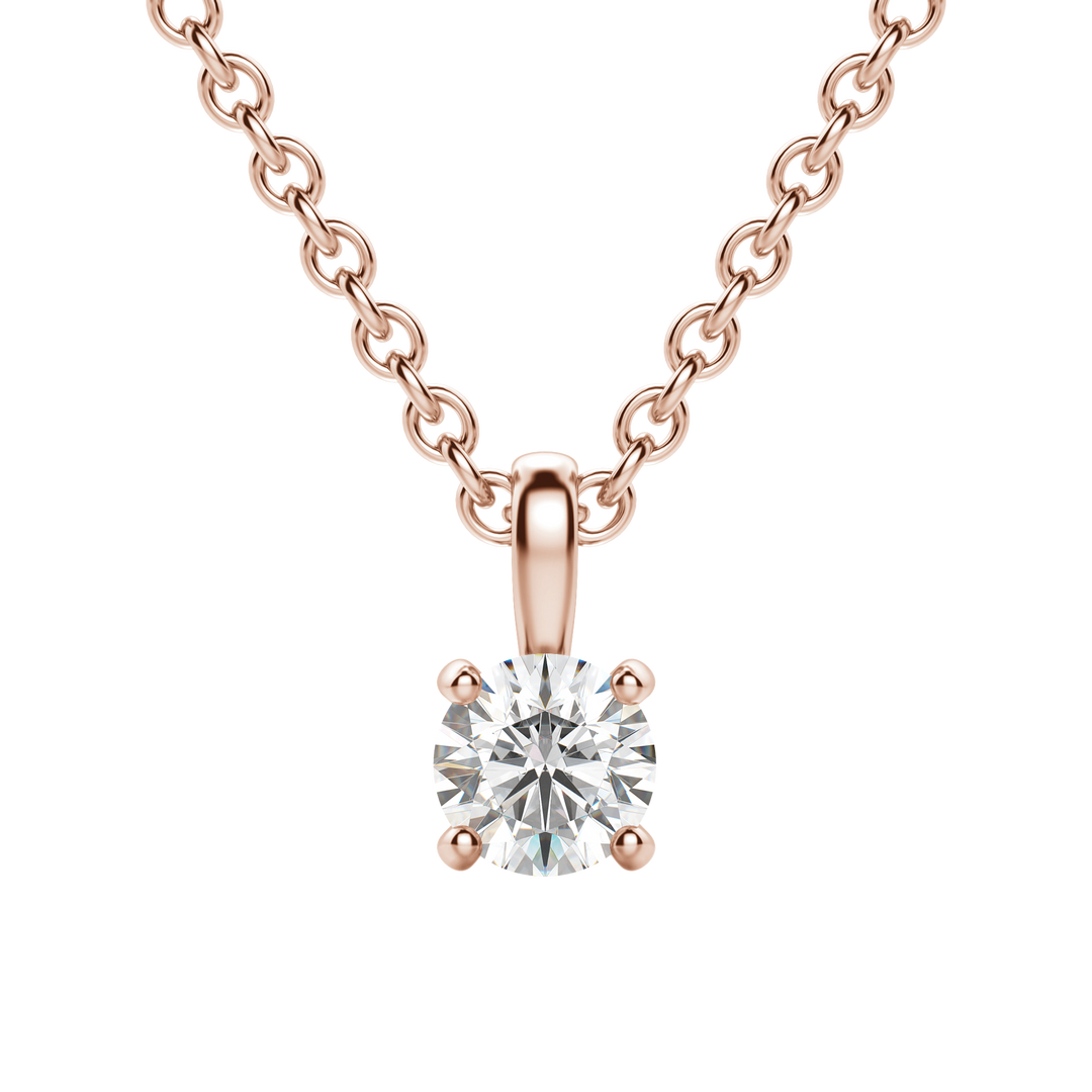0.25-1.5 CT Round Solitaire F/VS Lab Grown Diamond Necklace