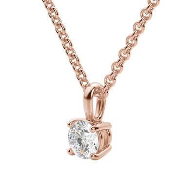 0.25 CT-1.50 CT Round Solitaire F/VS Lab Grown Diamond Necklace