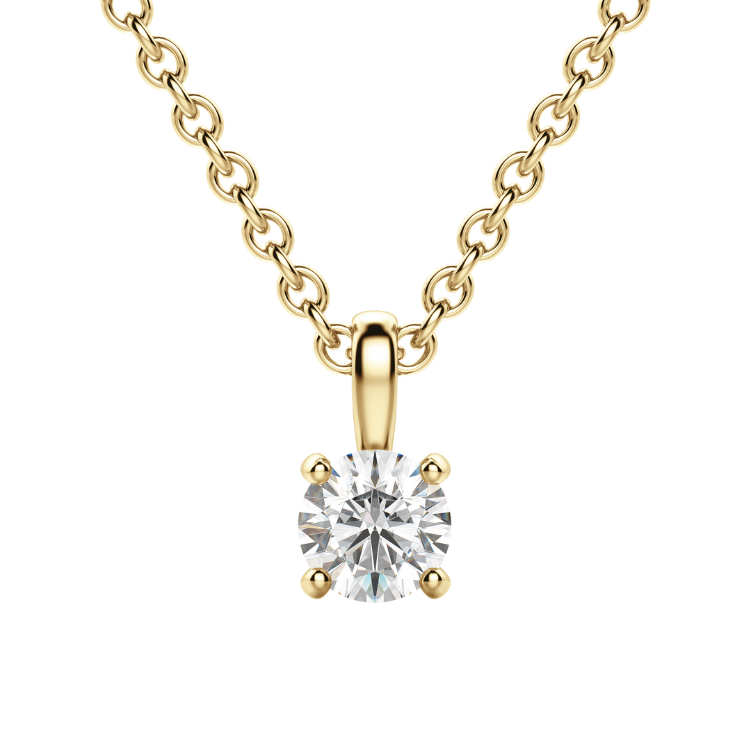 0.25 CT-1.50 CT Round Solitaire F/VS Lab Grown Diamond Necklace
