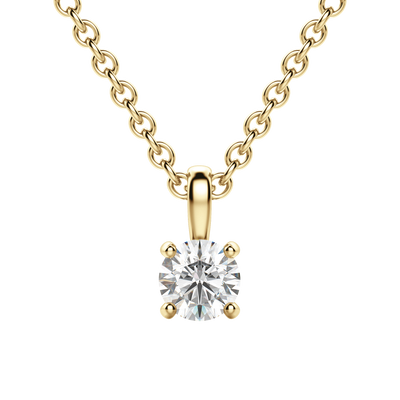 0.25 CT-1.50 CT Round Solitaire F/VS Lab Grown Diamond Necklace