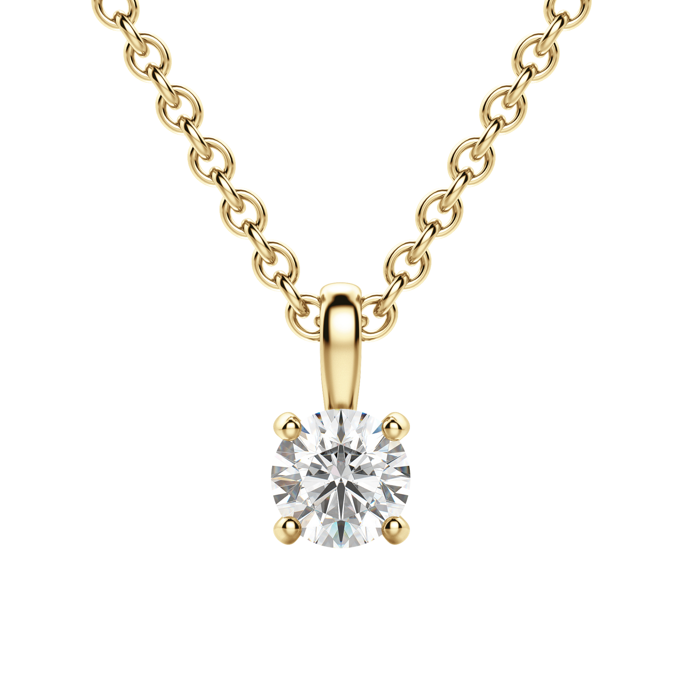0.25-1.5 CT Round Solitaire F/VS Lab Grown Diamond Necklace