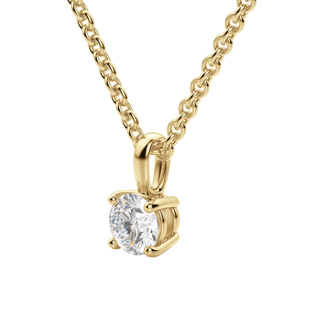 0.25 CT-1.50 CT Round Solitaire F/VS Lab Grown Diamond Necklace