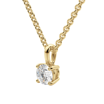0.25 CT-1.50 CT Round Solitaire F/VS Lab Grown Diamond Necklace