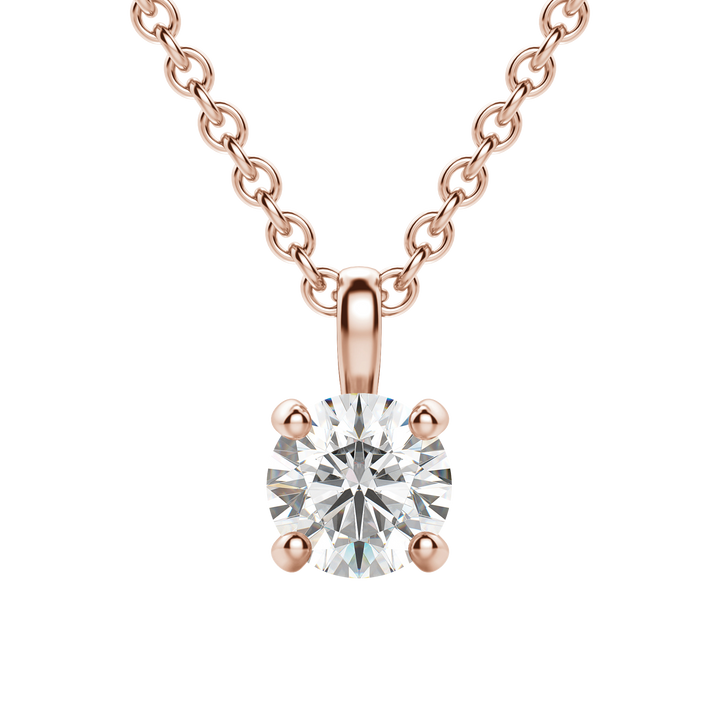 0.25 CT-1.50 CT Round Solitaire F/VS Lab Grown Diamond Necklace