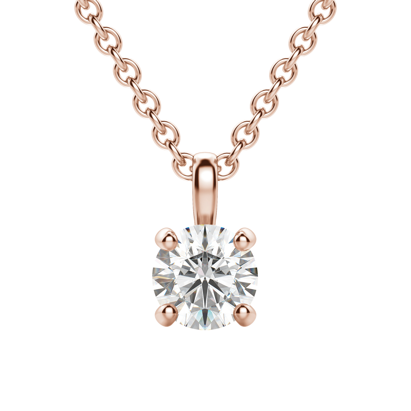 0.25 CT-1.50 CT Round Solitaire F/VS Lab Grown Diamond Necklace