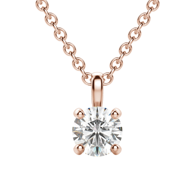 0.25 CT-1.50 CT Round Solitaire F/VS Lab Grown Diamond Necklace