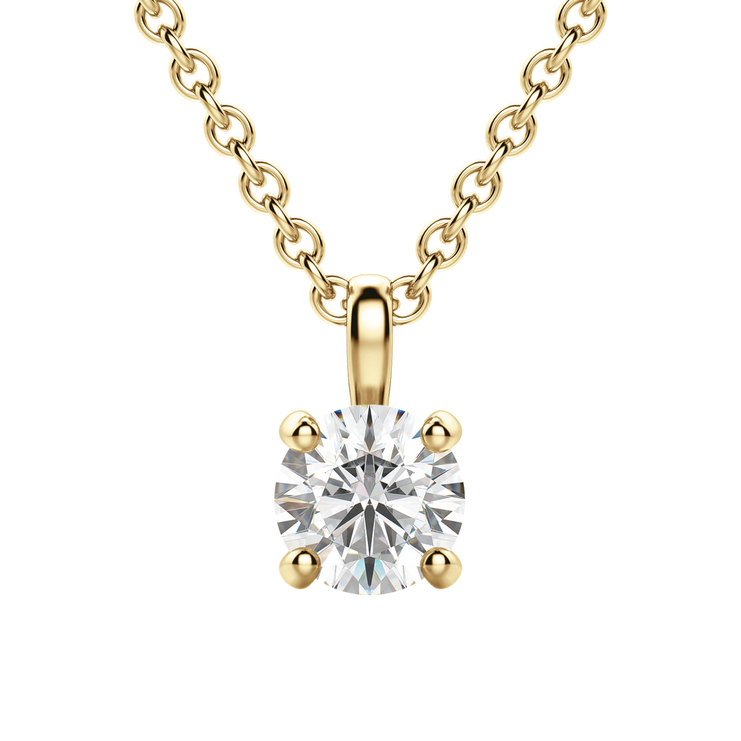 0.25 CT-1.50 CT Round Solitaire F/VS Lab Grown Diamond Necklace
