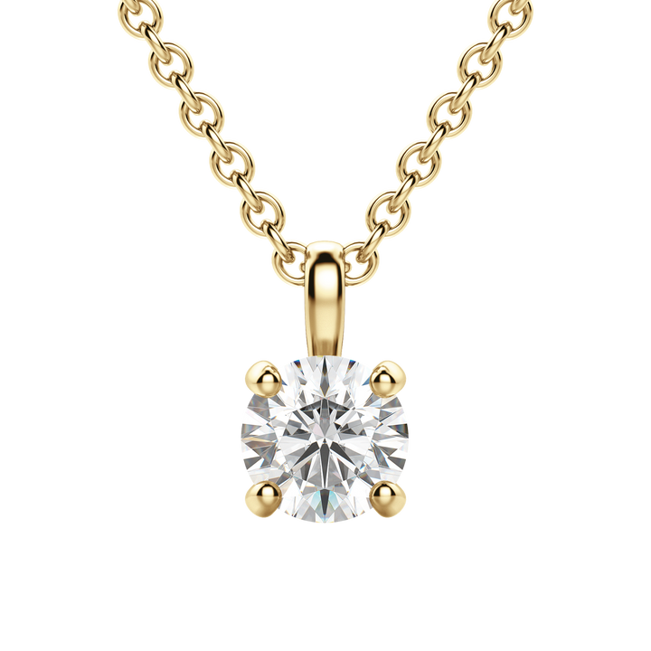 0.25 CT-1.50 CT Round Solitaire F/VS Lab Grown Diamond Necklace