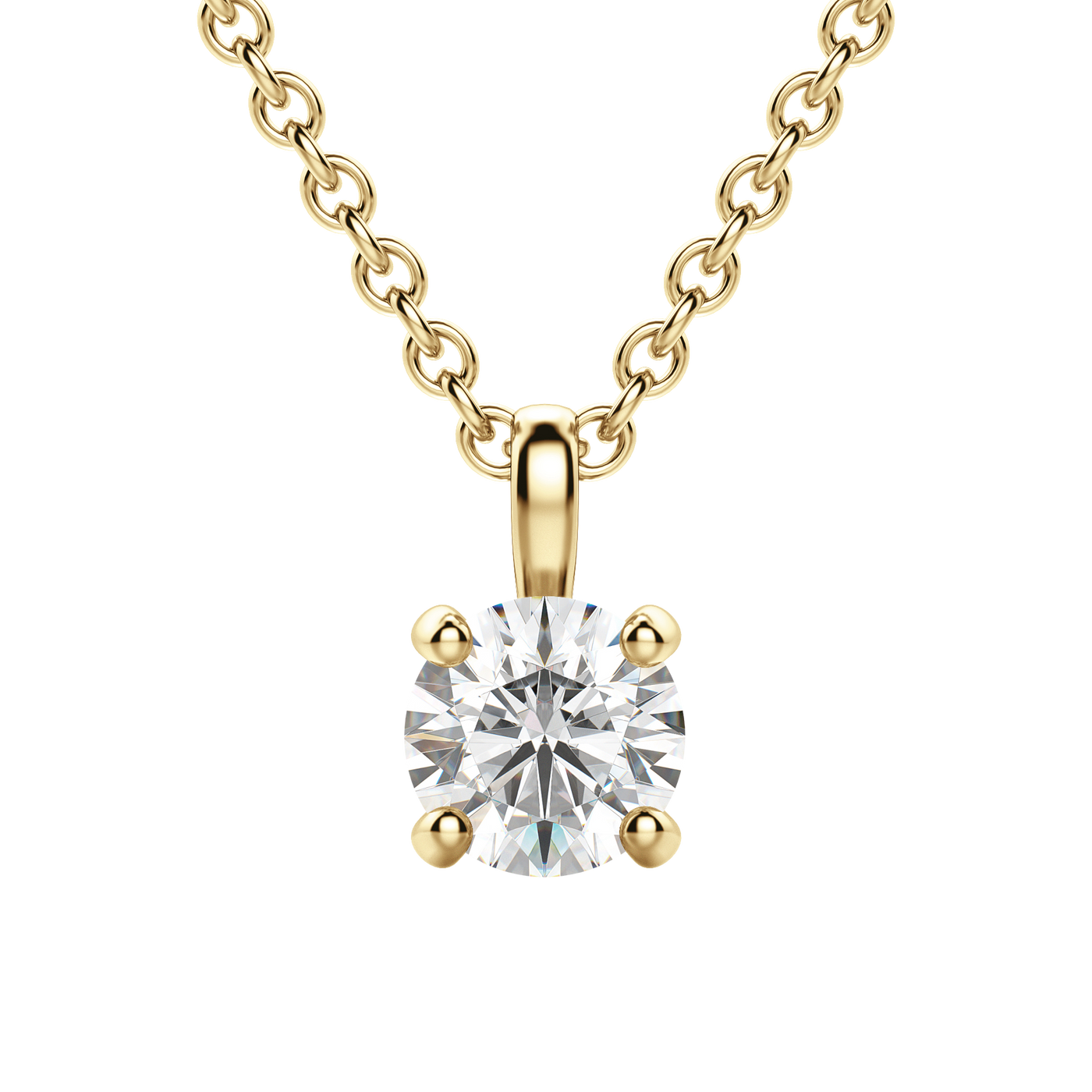 0.25 CT-1.50 CT Round Solitaire F/VS Lab Grown Diamond Necklace