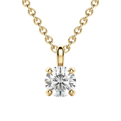 0.25 CT-1.50 CT Round Solitaire F/VS Lab Grown Diamond Necklace