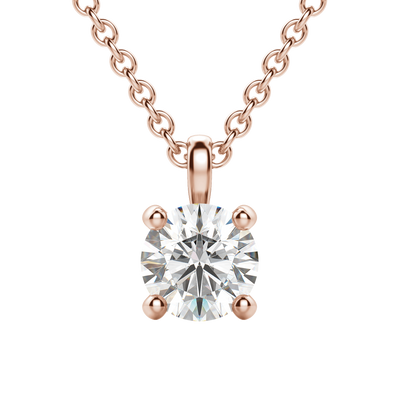 0.25 CT-1.50 CT Round Solitaire F/VS Lab Grown Diamond Necklace