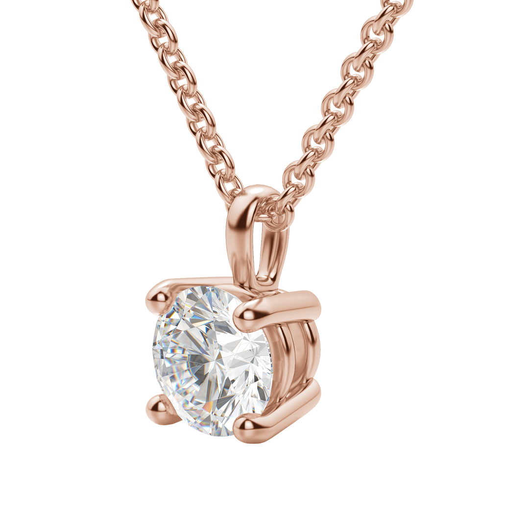 0.25 CT-1.50 CT Round Solitaire F/VS Lab Grown Diamond Necklace