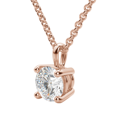 0.25 CT-1.50 CT Round Solitaire F/VS Lab Grown Diamond Necklace